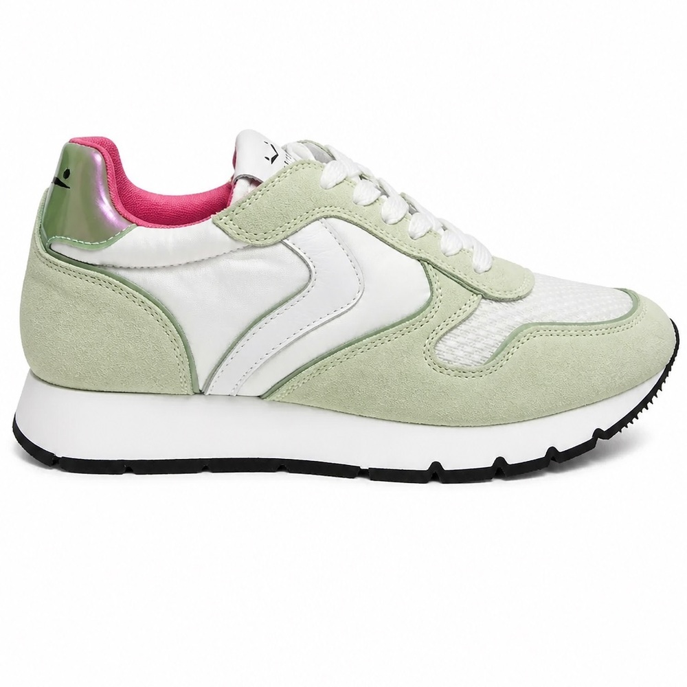 Voile Blanche Womenโs Mint & Pink Suede City Runner Comfort Sneakers - Picture 4 of 9